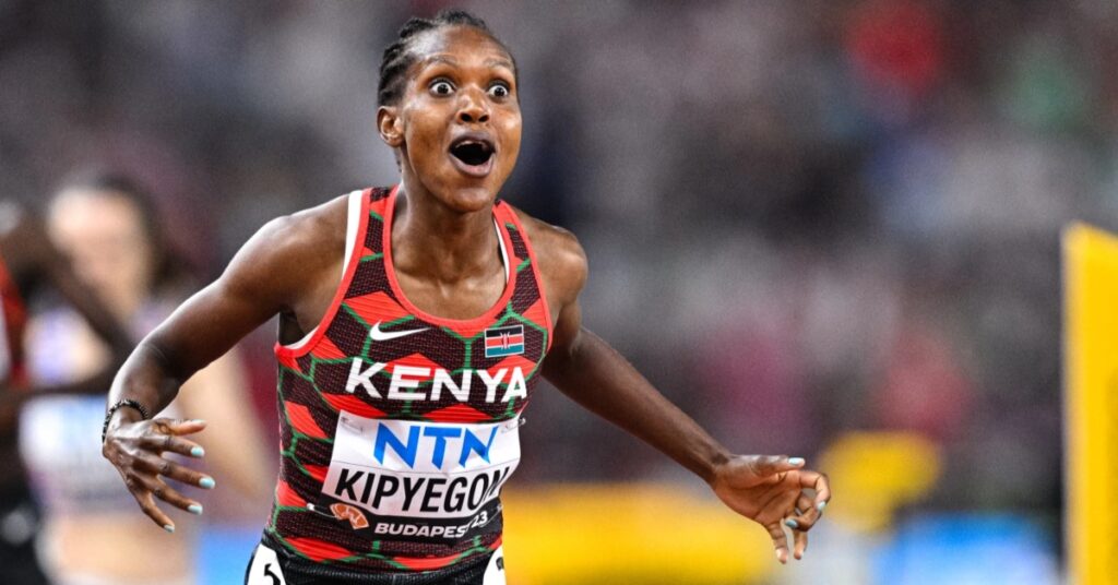 Faith Kipyegon wins 5000m gold to complete historic double in Budapest