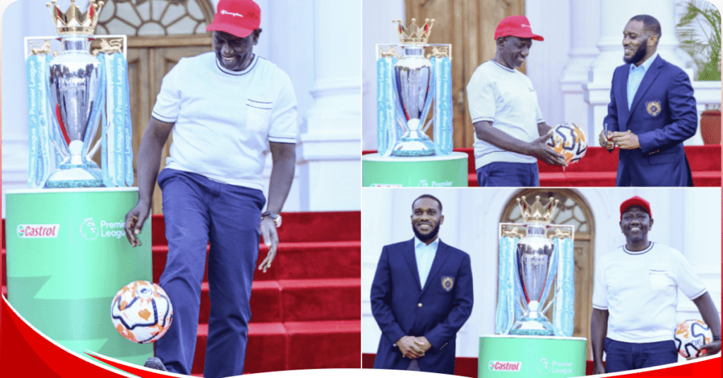 Photos: President Ruto welcomes iconic English Premier League Trophy to State House