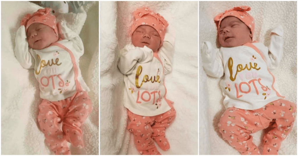 Excited family welcomes new baby on same day for third time