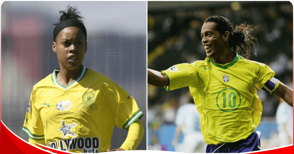 This female South African footballer is Ronaldinho’s copy