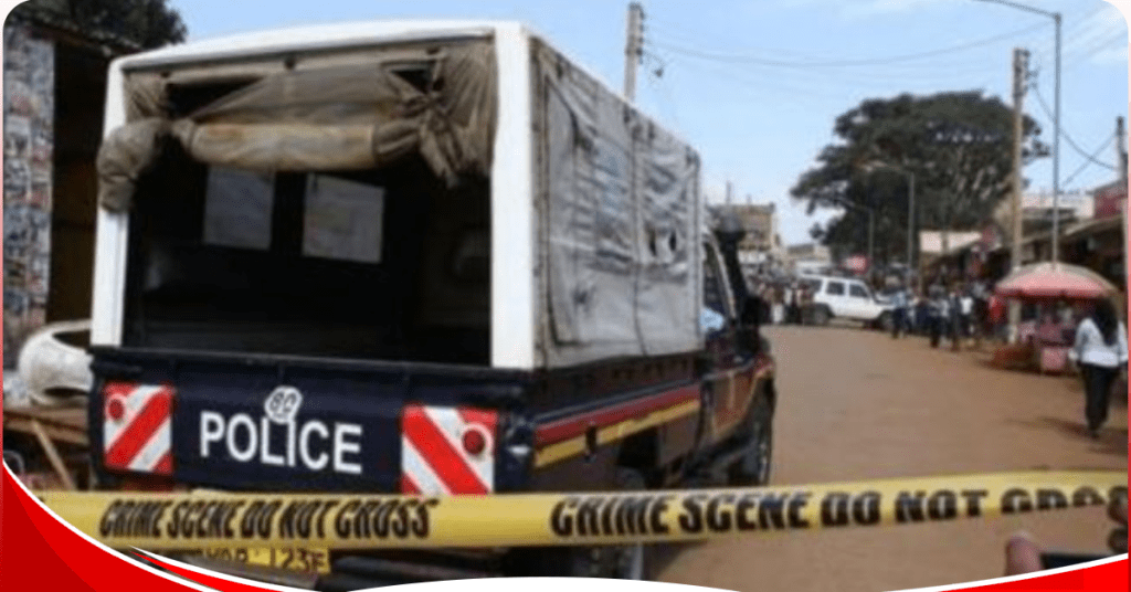 Police vehicle at a crime scene. Photo./[Courtesy]