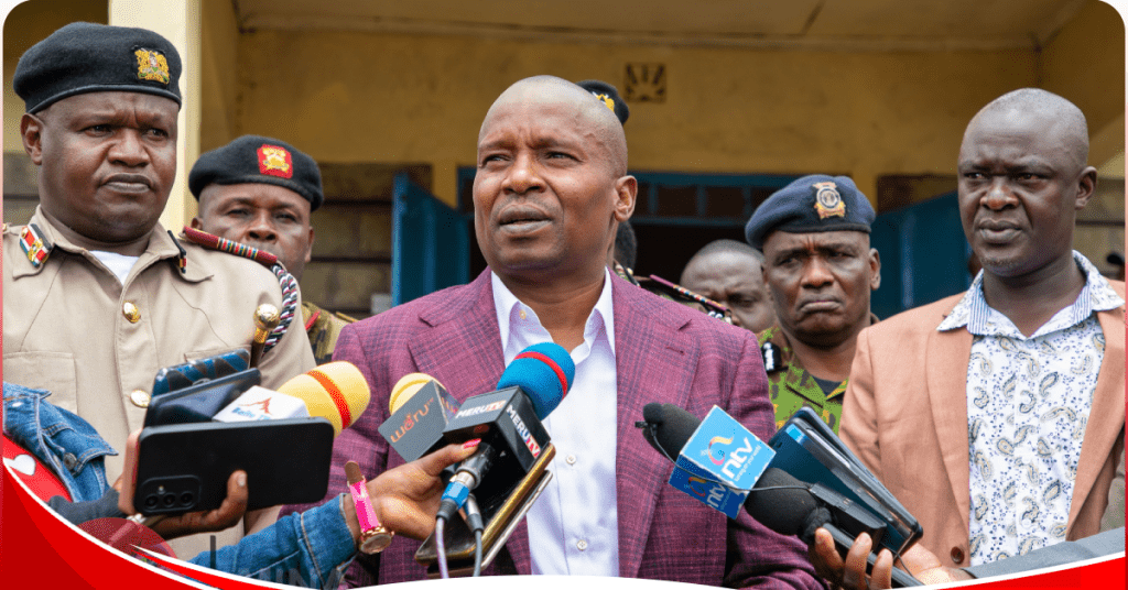 Interior CS Kithure Kindiki speaking during a press briefing. [photo: Interior Ministry/Twitter]