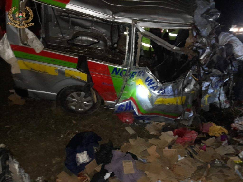 15 People perish in a fatal accident at Twin Bridge ALONG NAKURU-ELDORET Highway. Photo:  [NPS ~X]