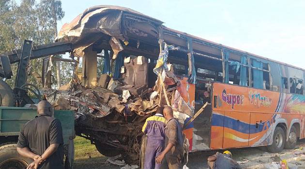 17 killed, several injured in grisly road accident on Kisumu-Nairobi road. Photo: Nation