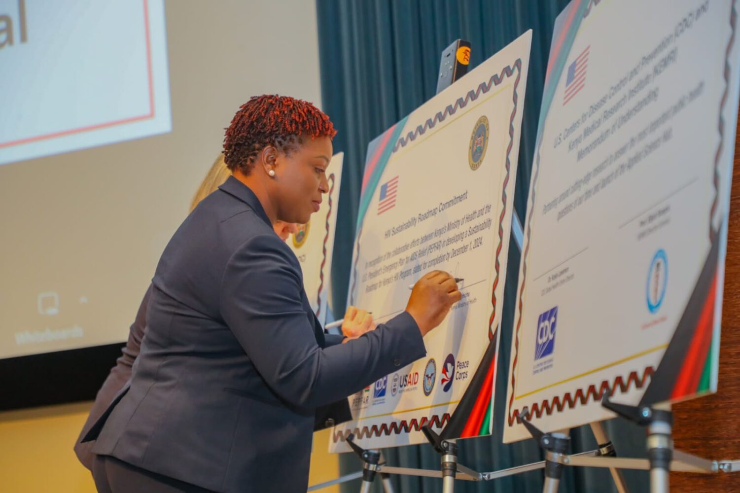 Health cabinet secretary Susan Nakhumicha at the Centre for Disease Control (CDC) headquarters in Atlanta, US on May 20, 2024. Photo/TV47 