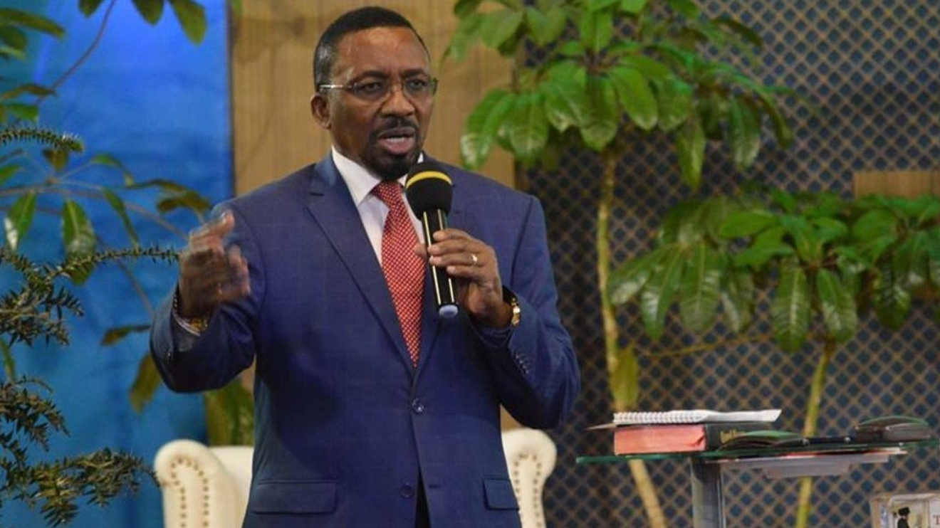 Pastor James Ng'ang'a, the Controversial Televangelist and Founder of Neno Evangelism in action in one of his church services. Photo: Pool