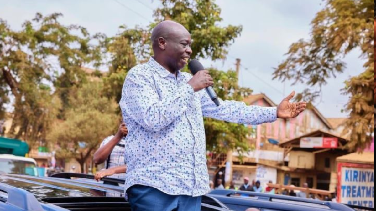 Deputy president Rigathi Gachagua speaking during a rally in Kirinyaga on June 15, 2024. Photo/courtesy