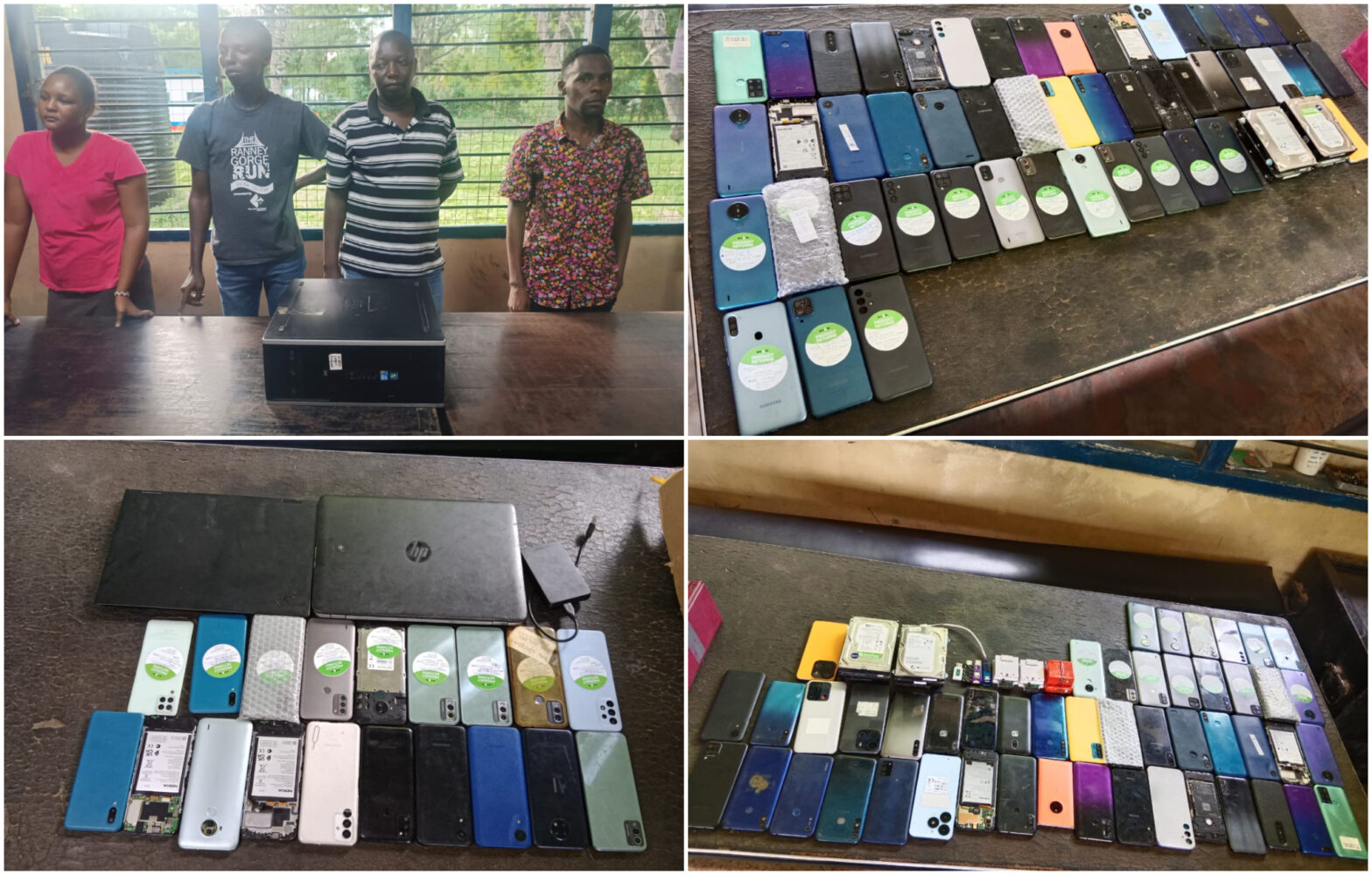 Police arrest 4 suspects of mobile phone stealing, hacking; 76 stolen phones recovered