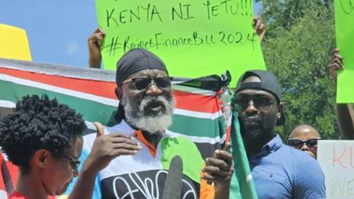 Wajakoyah leads Kenyans in the US to protest against Finance Bill [PHOTOS]