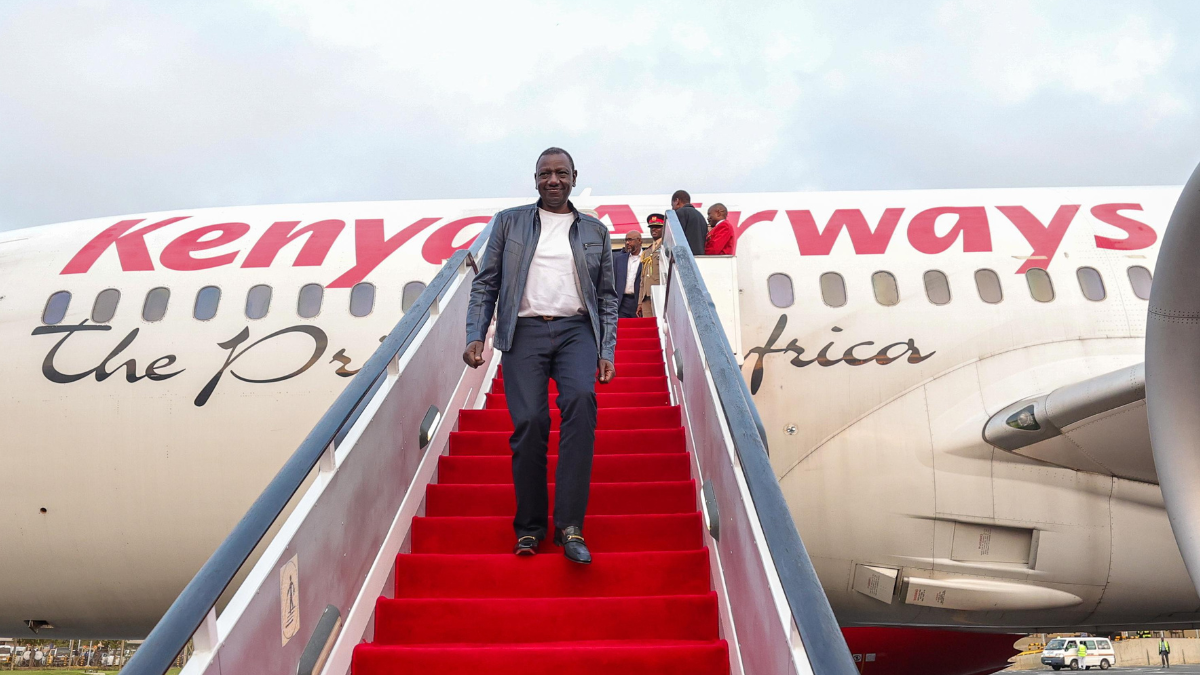 President Ruto returns from Switzerland using Kenya Airways flight