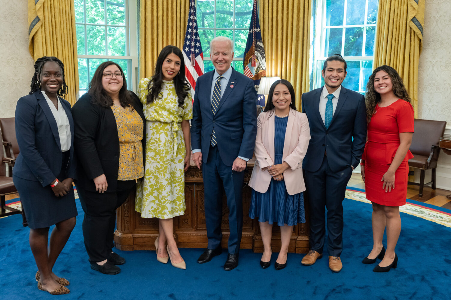 Biden with the youth 
