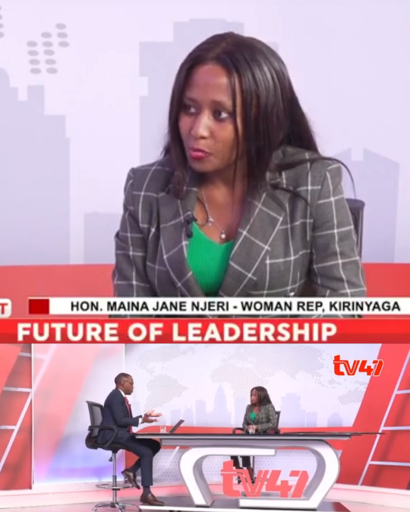 Kirinyaga Woman Rep Njeri Maina has come clean on why she voted No for the Finance Bill 2024. Photo: Njeri Maina on Power and Politics with George Maringa on TV47/YouTube.