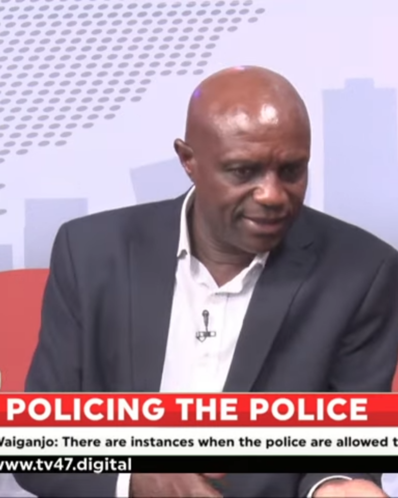 In an exclusive interview on TV47, IPOA Commissioner JM Waiganjo came clean admitting that the Authority could do better in oversigting officers. Photo: IPOA commissioner, JM Waiganjo/ TV47 YouTube Power and Politics