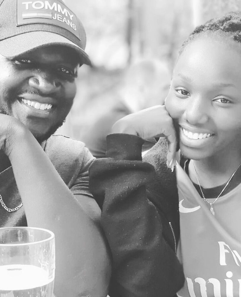 Blakaende with his daughter Marrie Achieng. Photo: Blakaende/Instagram