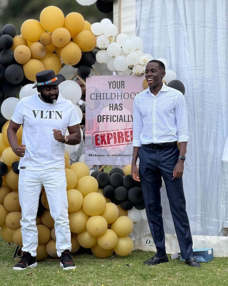 Mwenda Thuranira took the opportunity to commend his son Jordan for following in his footsteps in the real estate business during his 18th birthday party. Mwenda Thuranira (Left) and his son Jordan (Right) share father-son moments. Photo: Mwenda Thuranira/ Instagram.