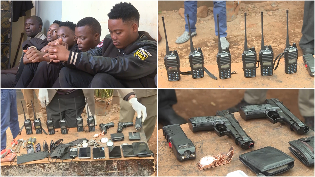 Drama as 5 robbery suspects who hopped into a matatu arrested; 2 toy guns, 6 walkie-talkies recovered