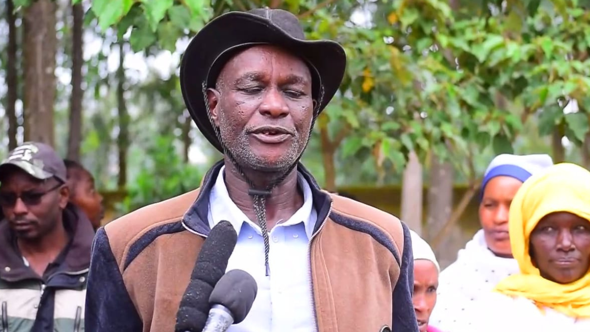 Jeremiah Kariuki, a resident of Nyandarua County speaking to the media on August 1, 2024. PHOTO/Laban Muhinda.