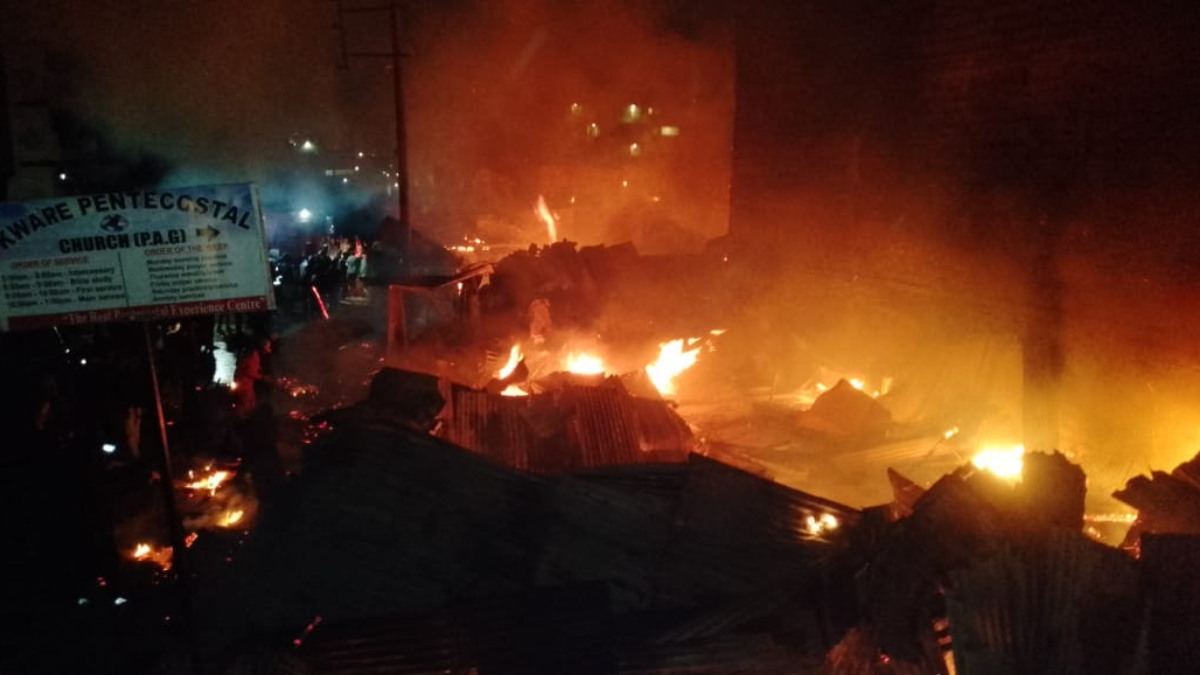 Residents count losses after a fire outbreak in Nairobi’s Mukuru kwa Njenga slums