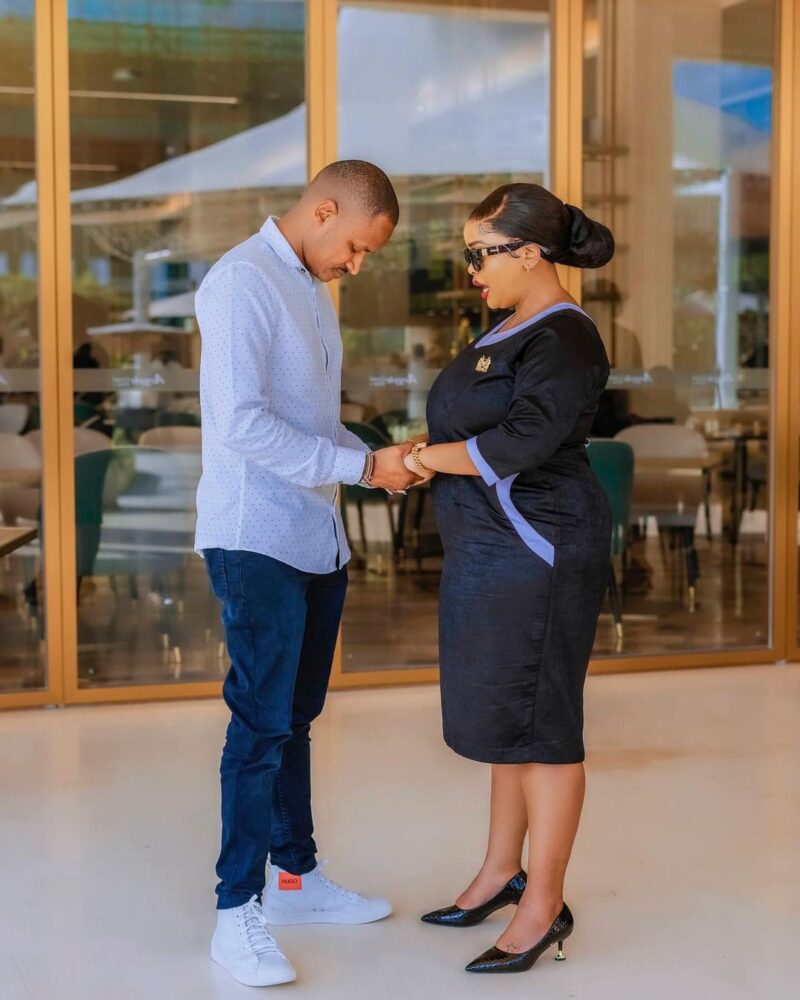 Babu Owino receiving some spiritual nourishment and prayers from Rev Lucy Natasha. Photo: Babu Owino/X