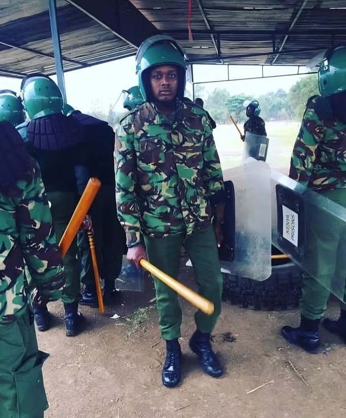 Jackson Kuria Kihara a.k.a Shakur the Cop is under disciplinary action after photos emerged of him protesting. Photo: Courtesy