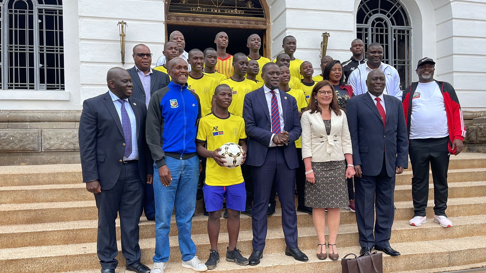 Photos: Highway Secondary football team honored by Governor Sakaja ahead of Romania tour