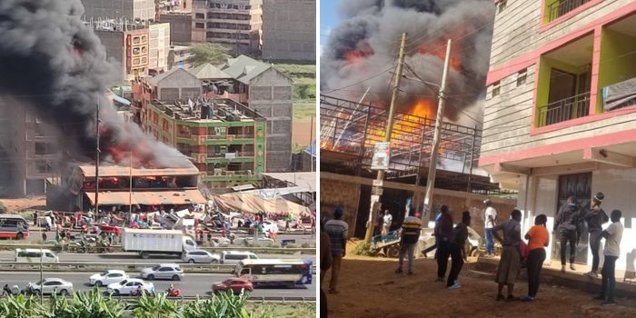 Fire outbreak at furniture shop along Thika road