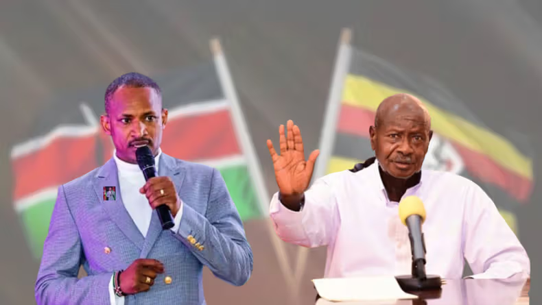 A collage of President Yoweri Museveni and Babu Owino. Photo: Courtesy