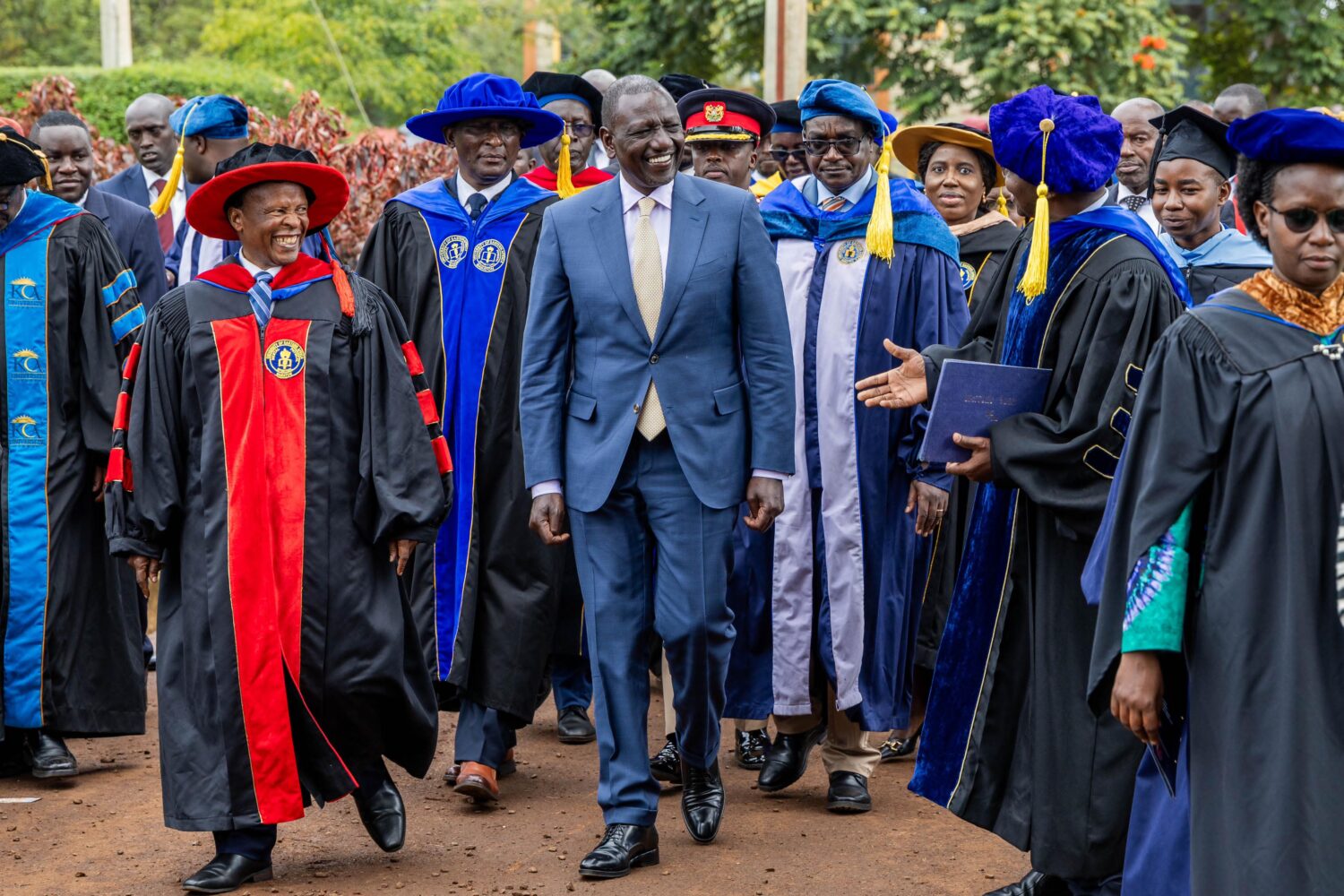 President William Ruto (centre) during a past graduation ceremony. Photo/TV47. 