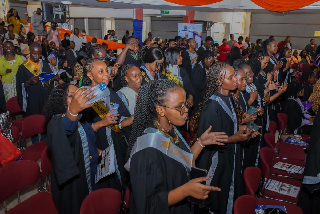 A section of students during a graduation ceremony at the College of Human Resource Management. Photo/TV47