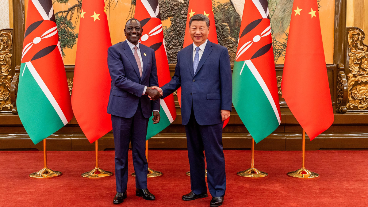 President William Ruto with President Xi Jinping at the Great Hall of the People in Beijing, China.