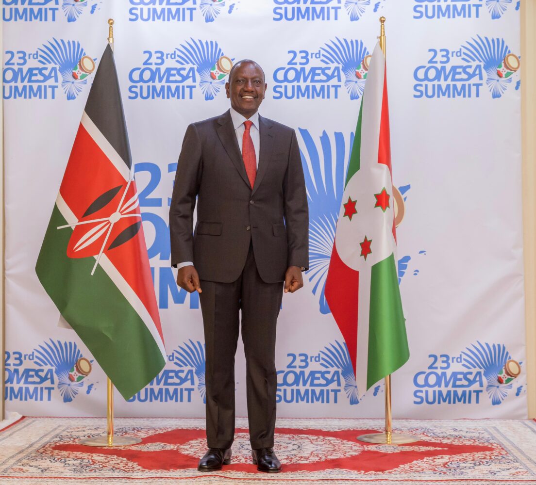 President William Ruto in Burundi for the  23rd COMESA Summit on October 31, 2024/PCS.