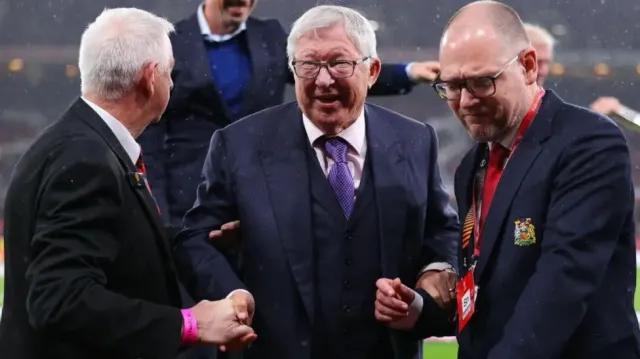 Sir Alex Ferguson in the directors' box at Old Trafford
