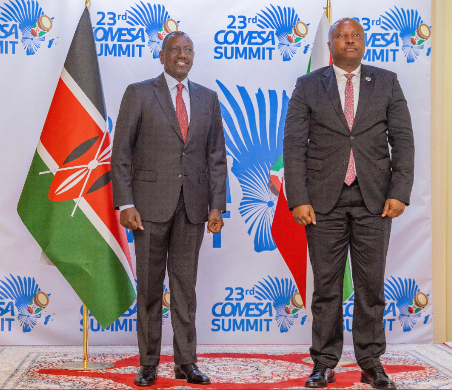 President William Ruto poses for a photo with Burundi Minister of Foreign Affairs and Development Albert Shingiro on October 31, 2024/PCS