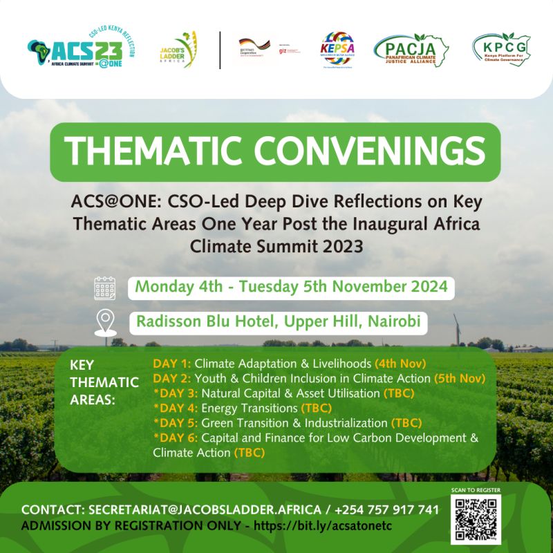 Jacob’s Ladder Africa to Host Final Thematic Pre-Convenings Ahead of Historic ACS@ONE Climate Reflection Conference