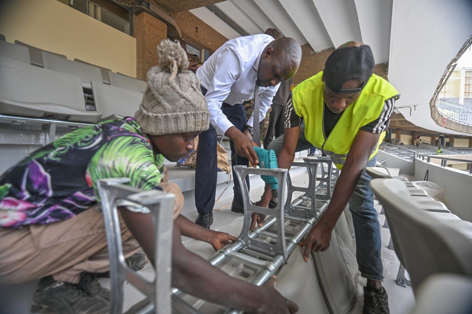 CS Murkomen inspects ongoing works at Nyayo and Kasarani Stadiums ahead of CAF President Motsepe’s visit