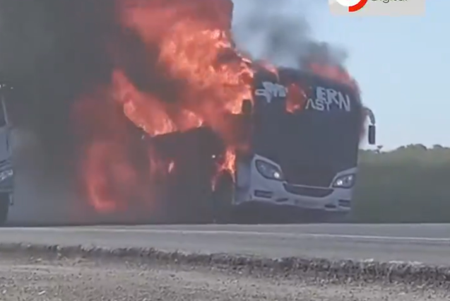 Modern Coast bus bursts into flames in Naivasha