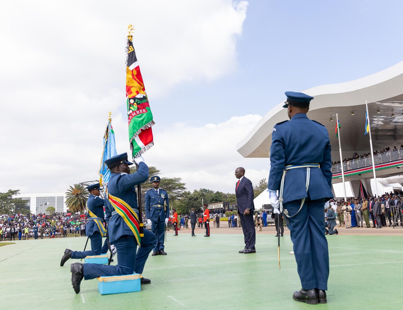 President William Ruto at Uhuru Gardens for 61st Jamhuri Day celebrations on December 12, 2024. Photo/TV47.