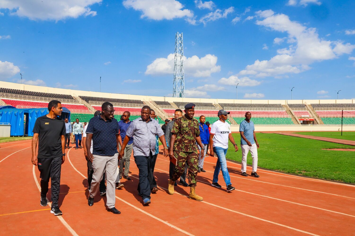 Nyayo National Stadium exterior with ongoing cosmetic improvements