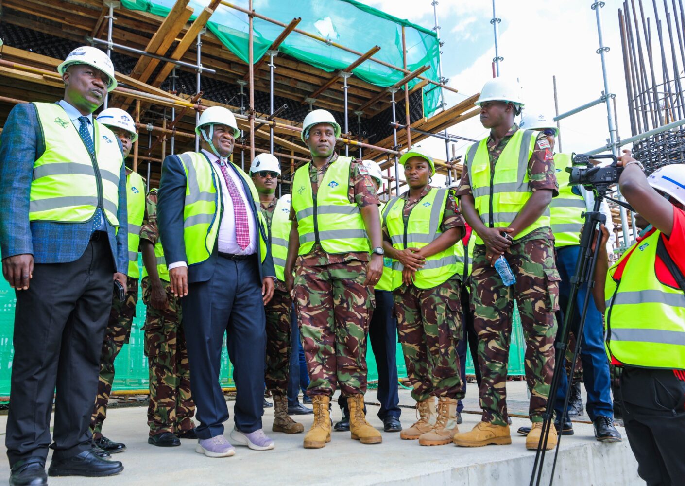 Talanta Stadium construction site during inspection by Sports CS Salim Mvurya