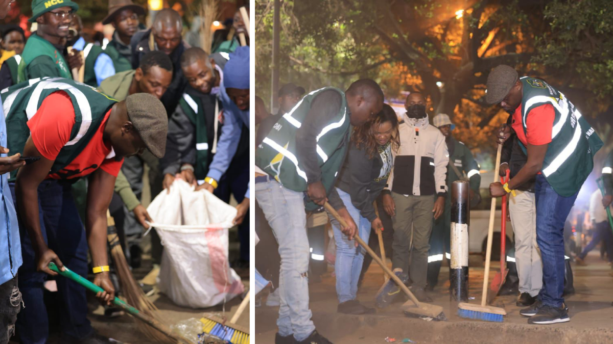 Sakaja leads 3,500 Green Army Cleaners in night Nairobi CBD cleanup