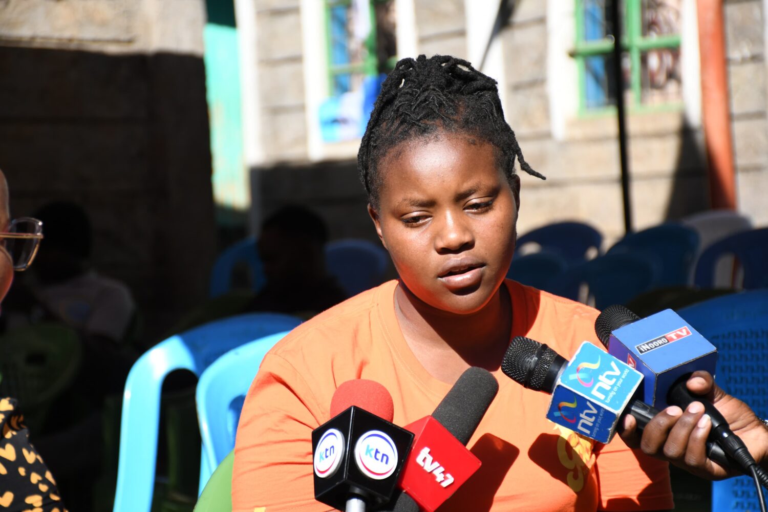 Margaret Mwihaki, wife of slain activist Richard Otieno during a press briefing at their home on January 21, 2025. Photo/TV47.