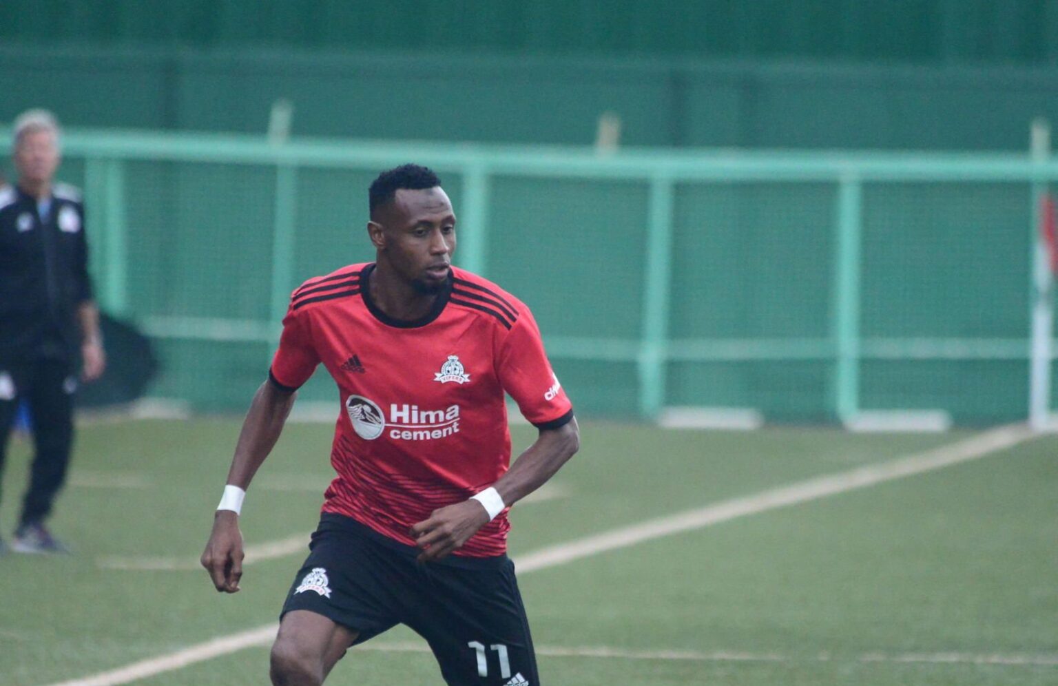 Nigerian striker Abubakar Lawal in action for Vipers SC before his tragic passing.