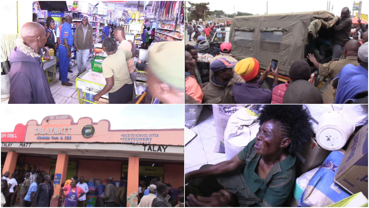 Three women narrowly escape death after being caught red-handed stealing from Kapenguria supermarket, hiding food under long skirts