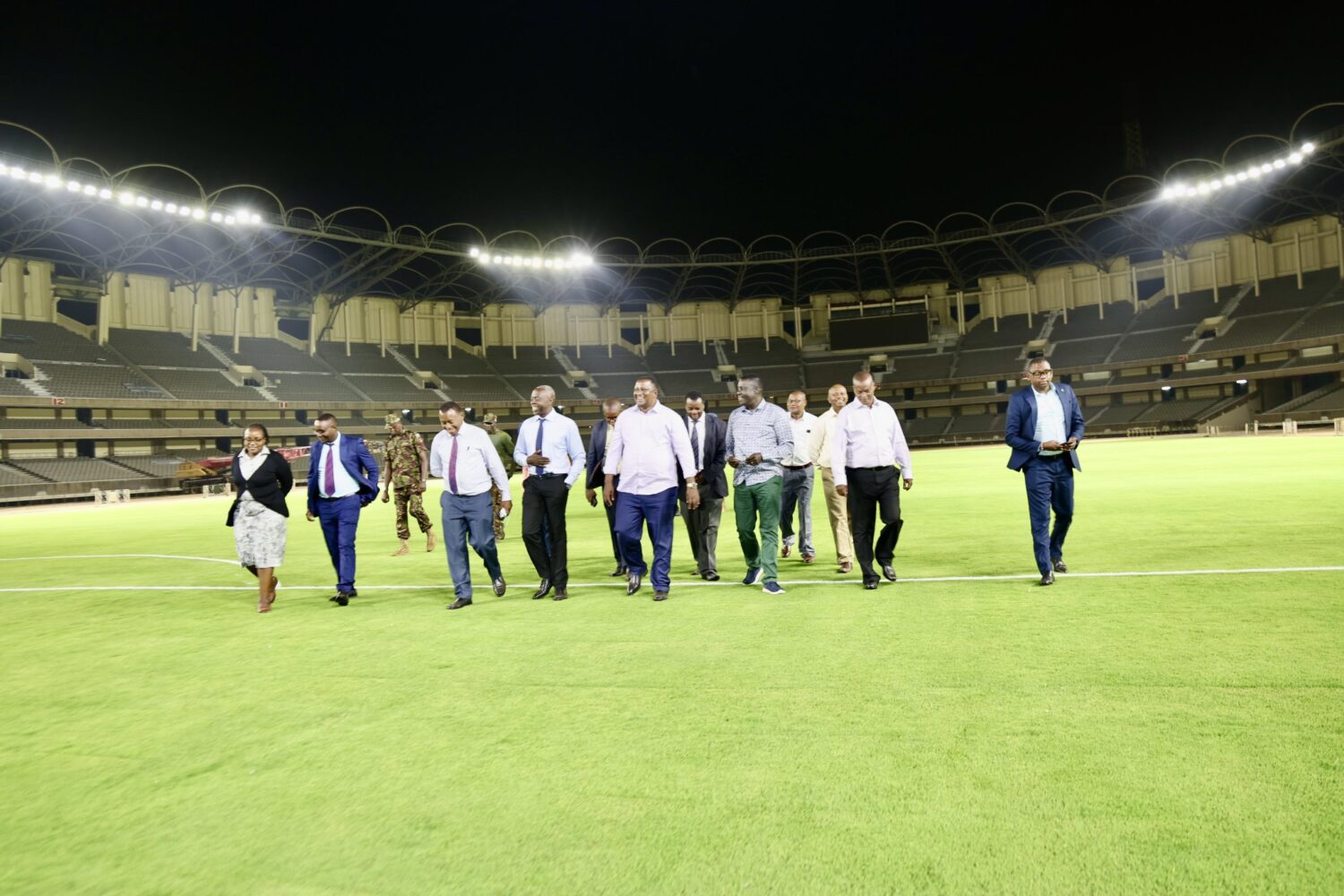 Sports CS Salim Mvurya inspects Kasarani Stadium ahead of CHAN 2024.

