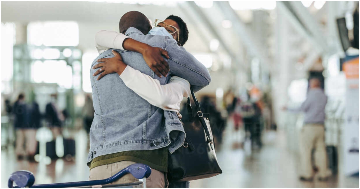 Man overwhelmed as wife finally visits him after 17 years in the UK