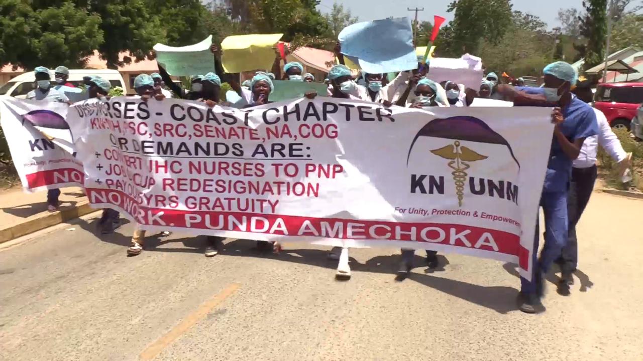 Kilifi nurses protest, demand to be absorbed by County