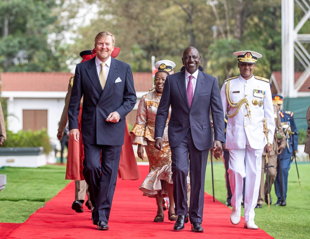 King Willem-Alexander (left) with President Ruto at State House Nairobi on March 18, 2025. Photo/PCS 