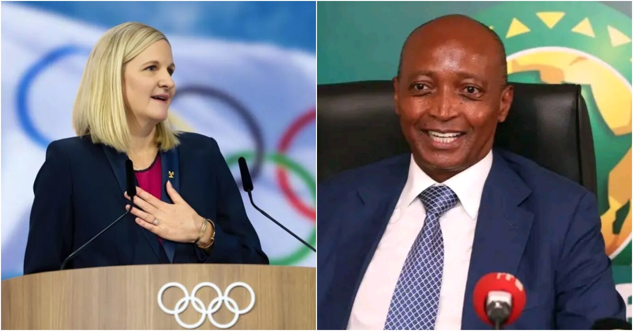 CAF President Patrice Motsepe congratulates Kirsty Coventry on historic IOC Presidency